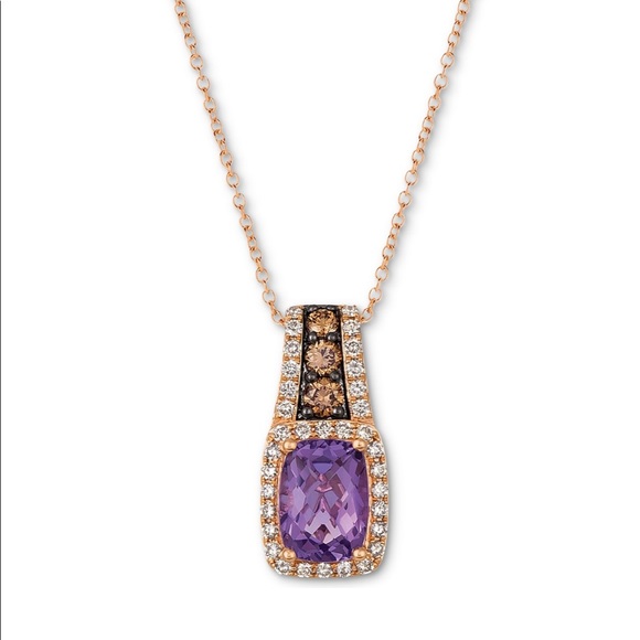 Brand new with the tags LeVian Diamond Amethyst necklace - Picture 1 of 6